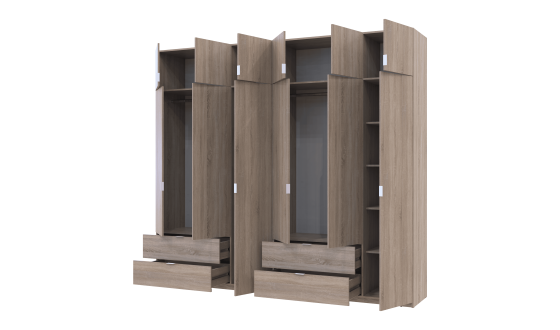 Set Lucas Oak Sonoma 3+3 chipboard 270x50x240 (42005115)