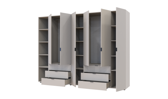 Wardrobe for clothes Gelar Doros Cashmere 2+4 chipboard with a shelf