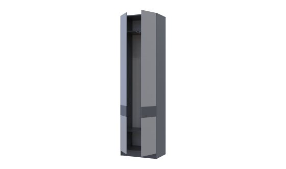 Wardrobe for clothes Sola Graphite/Gray chipboard 60x40x215 (44900341)