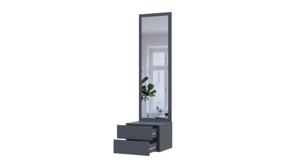 Sideboard with mirror Sola Graphite chipboard / mirror 45x40x168.6 (44900342)