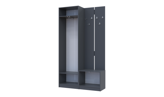 Hallway Sola 1+3 Graphite/Gray chipboard 120x40x215 (42005152)