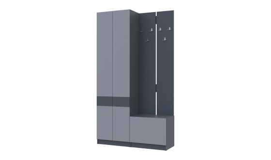 Hallway Sola 1+3 Graphite/Gray chipboard 120x40x215 (42005152)