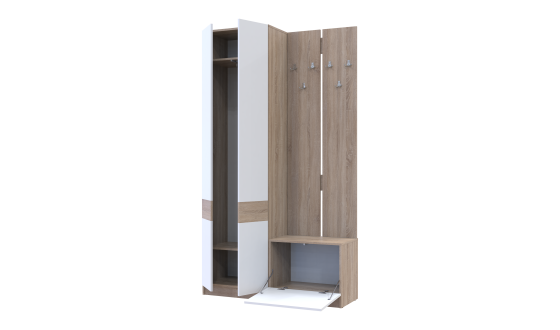 Hallway Sola 1+3 Sonoma oak / White chipboard 120x40x215 (42005149)