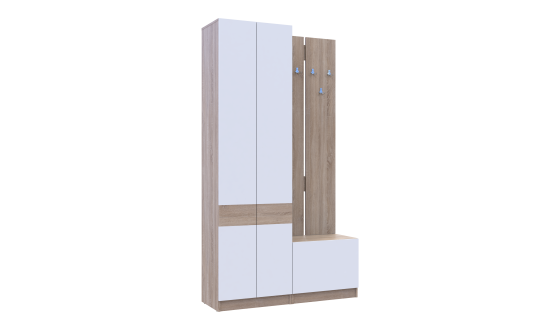 Hallway Sola 1+3 Sonoma oak / White chipboard 120x40x215 (42005149)