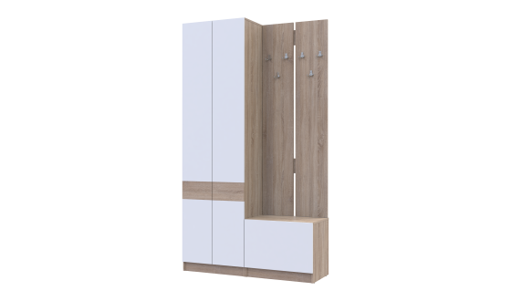 Hallway Sola 1+3 Sonoma oak / White chipboard 120x40x215 (42005149)