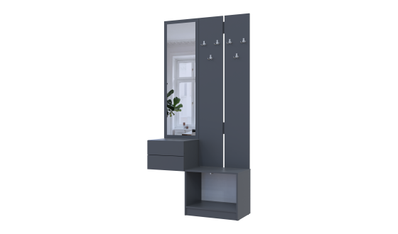Hallway Sola 2+3 Graphite/Gray chipboard 105x40x215 (42005151)