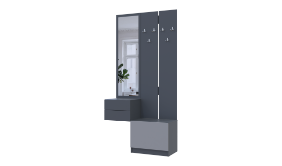 Hallway Sola 2+3 Graphite/Gray chipboard 105x40x215 (42005151)