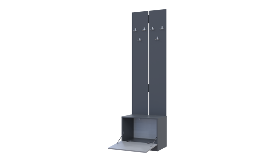 Hanger with cabinet Sola Graphite/Gray chipboard 60x40x215 (44900343)