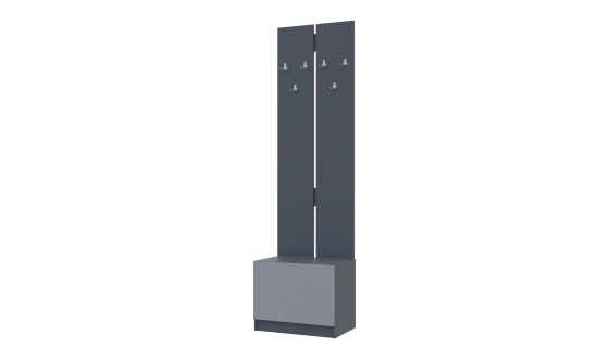 Hanger with cabinet Sola Graphite/Gray chipboard 60x40x215 (44900343)