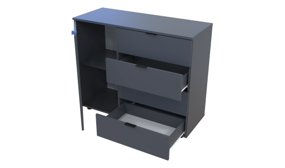 Chest of drawers GC1 100x40x81.2 Graphite