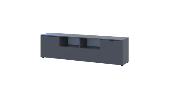Chest of drawers Ron 4 2 fronts 2 drawers Graphite 180x38x50