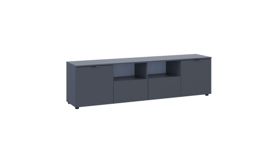 Chest of drawers Ron 4 2 fronts 2 drawers Graphite 180x38x50