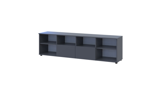 Chest of drawers Ron 4 2 fronts 2 drawers Graphite 180x38x50