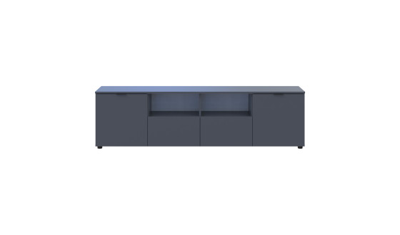Chest of drawers Ron 4 2 fronts 2 drawers Graphite 180x38x50
