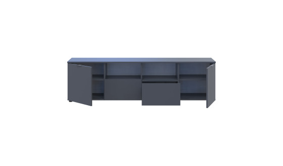 Chest of drawers Ron 4 2 fronts 2 drawers Graphite 180x38x50