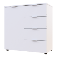 Chest of drawers Ron 1 1 front 4 drawers White 80x38x81