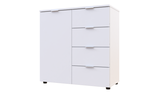 Chest of drawers Ron 1 1 front 4 drawers White 80x38x81
