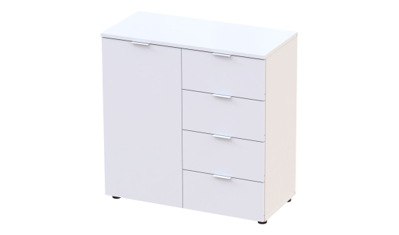 Chest of drawers Ron 1 1 front 4 drawers White 80x38x81