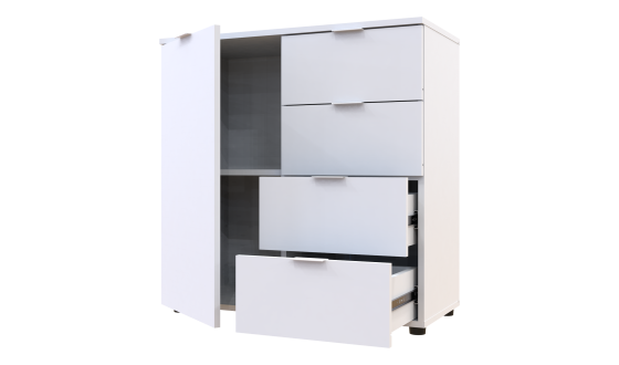 Chest of drawers Ron 1 1 front 4 drawers White 80x38x81