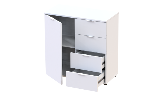 Chest of drawers Ron 1 1 front 4 drawers White 80x38x81