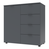 Chest of drawers Ron 1 1 front 4 drawers Graphite 80x38x81