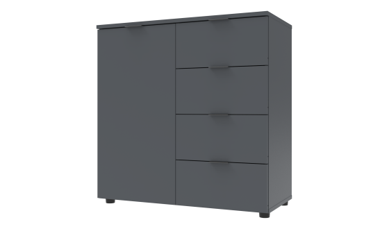 Chest of drawers Ron 1 1 front 4 drawers Graphite 80x38x81