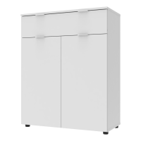 Chest of drawers Ron 2 2 fronts 1 drawer White 80x38x100