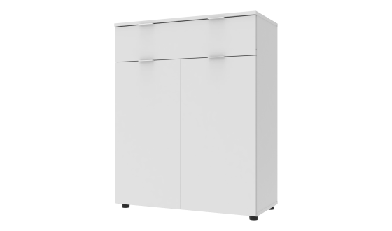 Chest of drawers Ron 2 2 fronts 1 drawer White 80x38x100
