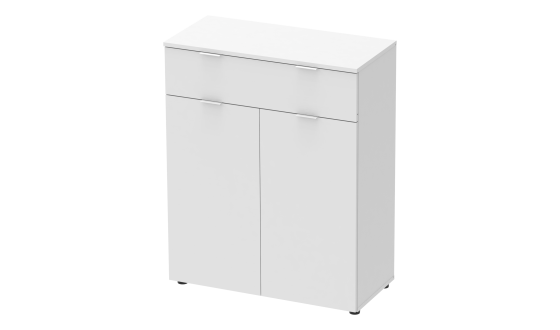 Chest of drawers Ron 2 2 fronts 1 drawer White 80x38x100