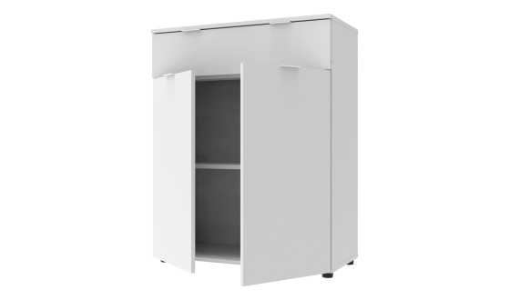 Chest of drawers Ron 2 2 fronts 1 drawer White 80x38x100