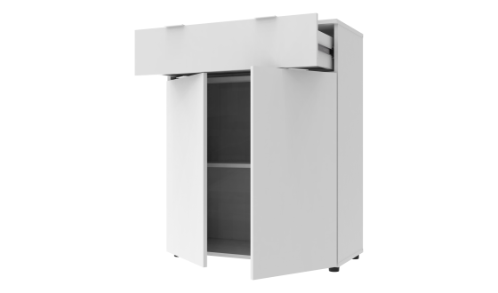 Chest of drawers Ron 2 2 fronts 1 drawer White 80x38x100