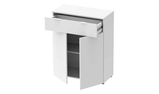 Chest of drawers Ron 2 2 fronts 1 drawer White 80x38x100