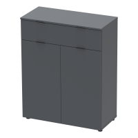 Chest of drawers Ron 2 2 fronts 1 drawer Graphite 80x38x100