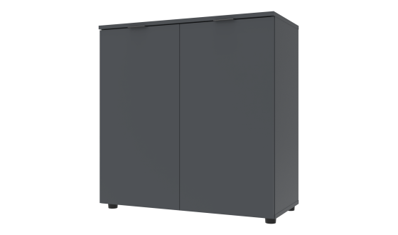 Chest of drawers Ron 3 2 fronts Graphite 80x38x81