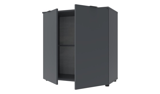 Chest of drawers Ron 3 2 fronts Graphite 80x38x81