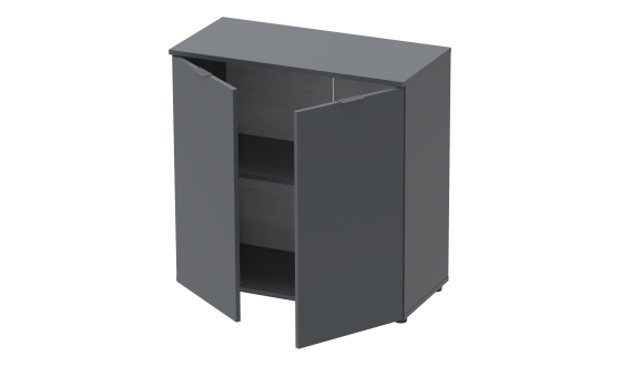 Chest of drawers Ron 3 2 fronts Graphite 80x38x81