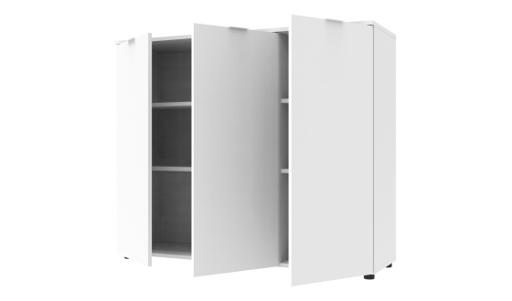 Chest of drawers Ron 6 3 facades White 120x38x100