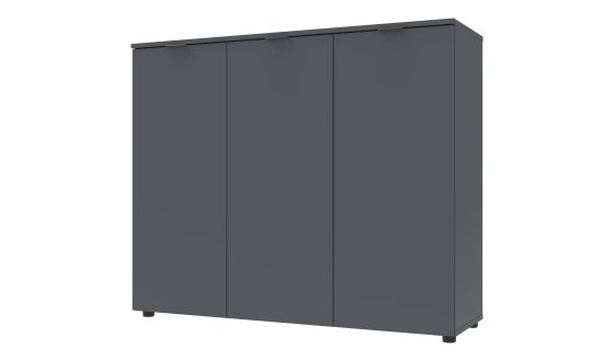 Chest of drawers Ron 6 3 facades Graphite 120x38x100 