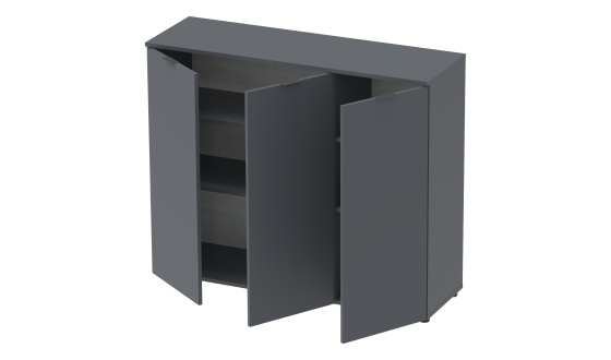Chest of drawers Ron 6 3 facades Graphite 120x38x100 