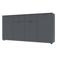 Chest of drawers Ron 7 4 fronts 2 drawers Graphite 160x38x81