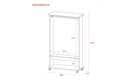 Wardrobe rack D2 Sonoma oak 85x41.6x150