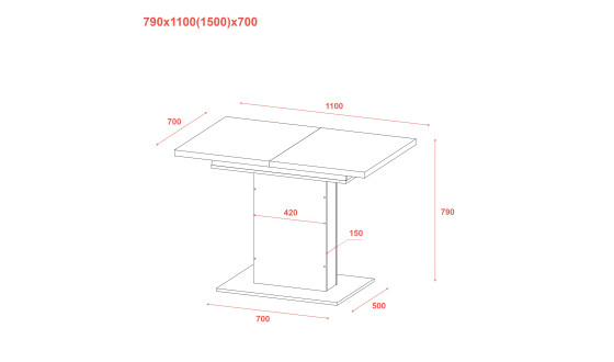 Dining table Boston Cashmere / Oak Artizan 150x70x79