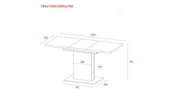 Dining table Boston Cashmere / Oak Artizan 150x70x79
