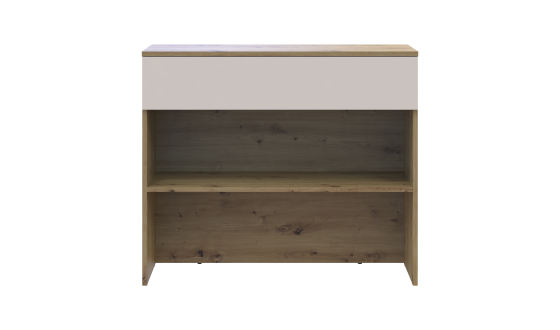 Shoe cabinet Split Oak Artisan / Cashmere chipboard 94x39x80