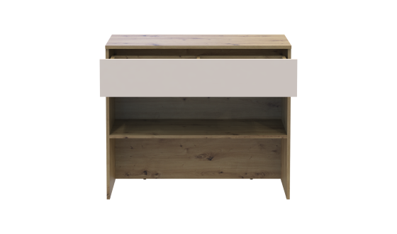 Shoe cabinet Split Oak Artisan / Cashmere chipboard 94x39x80