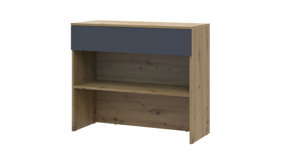 Shoe cabinet Split Oak Artisan / Graphite chipboard 94x39x80