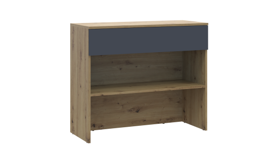 Shoe cabinet Split Oak Artisan / Graphite chipboard 94x39x80