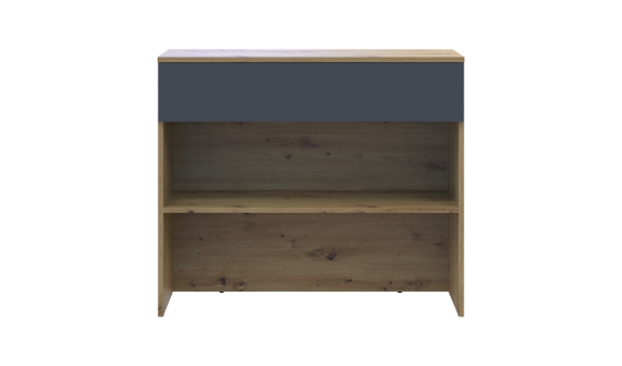 Shoe cabinet Split Oak Artisan / Graphite chipboard 94x39x80