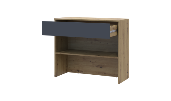 Shoe cabinet Split Oak Artisan / Graphite chipboard 94x39x80