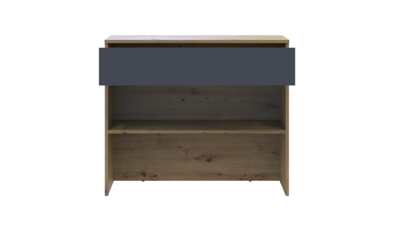 Shoe cabinet Split Oak Artisan / Graphite chipboard 94x39x80